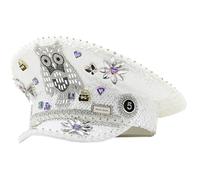 BRABOSTON Bejeweled - Cappello da capitano con cristalli pesanti, per ragazze e ragazzi, per carnevale, festival musicali, costume da capitano