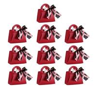 BRABOSTON Confezione da 10 eleganti scatole regalo in pelle PU sacchetti per caramelle sacchetto regalo gioielli elegante pratica scatola in pelle