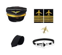 BRABOSTON Costume da capitano della compagnia aerea assistente di volo abiti da gioco di ruolo hostess compagnia aerea Cosplay accessorio per donne uomini assistente di volo di Halloween accessori per