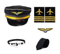BRABOSTON Costume da capitano della compagnia aerea assistente di volo abiti da gioco di ruolo hostess compagnia aerea Cosplay accessorio per donne uomini assistente di volo di Halloween accessori per