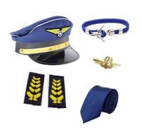 BRABOSTON Costume da capitano della compagnia aerea assistente di volo abiti da gioco di ruolo hostess compagnia aerea Cosplay accessorio per donne uomini assistente di volo di Halloween accessori per