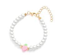 BRABOSTON Elegante collana con perline a forma di fragola, design semplice, ornamento, aggiunge fascino dolce per vari stili set di accessori per feste, D, come descritto, come descritto