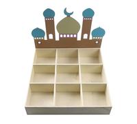 BRABOSTON Elegante vassoio per cibo con 9 scomparti in legno per feste, decorazione per feste con nove palazzi, ornamento da scrivania