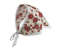 BRABOSTON Foulard triangolare popolare con bordo in pizzo e stampa floreale design per viaggi fotografia vacanza copricapo protezione solare copricapo protezione solare, Isola delle Rose, Taglia unica