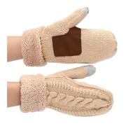 BRABOSTON Guanti invernali in maglia con polsini da polso in peluche Coppia Guanti a dita piene Addensare Outdoor Ciclismo Sci Tenere Caldo Guanti invernali Guanti da donna per coppia Freddo Adulto