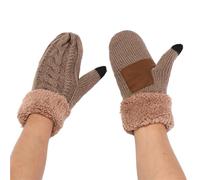 BRABOSTON Guanti invernali in maglia con polsini da polso in peluche Coppia Guanti a dita piene Addensare Outdoor Ciclismo Sci Tenere Caldo Guanti invernali Guanti da donna per coppia Freddo Adulto