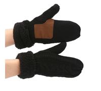 BRABOSTON Guanti invernali in maglia con polsini da polso in peluche Coppia Guanti a dita piene Addensare Outdoor Ciclismo Sci Tenere Caldo Guanti invernali Guanti da donna per coppia Freddo Adulto