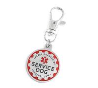 BRABOSTON Il portachiavi chirurgico del cane di servizio dell'acciaio inossidabile per le terapie e gli animali di emozione si attacca facilmente ai collari Keychain dell'acciaio inossidabile, Cane di