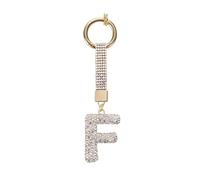 BRABOSTON Portachiavi con ciondolo a forma di iniziale scintillante, in lega, personalizzato, decorazione per borsa, portachiavi per adulti con strass e lettera portachiavi, F, Taglia unica