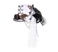 BRABOSTON Steampunk Uomo Cappello Con Occhiali Gay Top Hat Gay Gotico Steampunk Top Per Gli Uomini Carnevale Nightclub Bombetta, bianco, Taglia unica