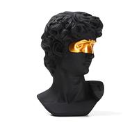 BRABUD Maschera greca David Man Busto Statua Resina Nero Oro Classico Scultura Romana Arte Moderna Casa Ufficio Studio Camera Libreria Decor Regalo da Collezione TQGJBS333