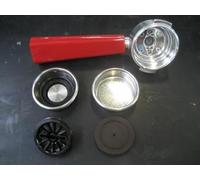 BRACCETTO PORTAFILTRO + 2 FILTRI KIT CIALDA CAFFE' ADATTO PER RETRO 1388 ROSSO