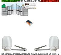 BRACCI ARTICOLATI CANCELLO 2 ANTA 2,5 MT MOTORI CENTRALE 220/24 V RADIOC RICAMBI