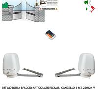 BRACCI ARTICOLATI CANCELLO 2 ANTA 2,5 MT MOTORI CENTRALE 220/24 V RADIOC RICAMBI