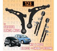 BRACCI + SNODI ASSIALI + TESTINE LANCIA MUSA FIAT IDEA (KIT 6 PEZZI)