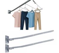 Bracci Stendibiancheria da balcone esterno, Stendibiancheria da Balcone e Parete Pieghevole - Bracci in Ferro Estensibili 60-180 cm, Salvaspazio per Esterno e Interno, Kit di Montaggio Incluso