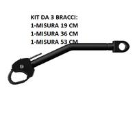 BRACCI SUPPORTO BICI PER PORTABICI POSTERIORE, KIT DI 3 BRACCI C/CHIAVE