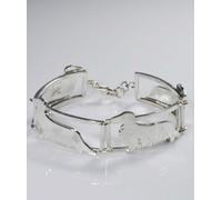 Bracciale 4 sezioni Bassotto a pelo lungo 2 in argento 925 Luce