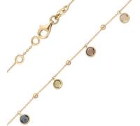 Bracciale 585 Oro Giallo Con Topazio Blu Ametista Peridoto Quarzo Citrino Fumé