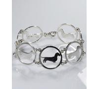 Bracciale 7 cerchi Bassotto a pelo duro in argento 925 Luce