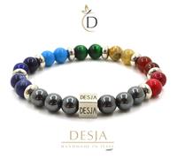Bracciale 7 Chakra Pietre Naturali Colorate Acciaio Inossidabile | Desja® Unisex