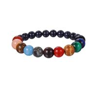 Bracciale 8/10 mm con otto pianeti blu arenaria sistema stellato braccialetto crea un look incantevole, perfetto per gli appassionati di astronomia. Prw6600y, Misura unica, Plastica, Nessuna pietra