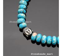 Bracciale A+ Arizona Turchese Liscio 8-9MM Smile Buddha Stretch Gemstone 7"