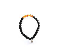 Bracciale - A Bijoux - Ambra vera e Onice nero - 8 mm - Lunghezza 19-20 cm - Unisex