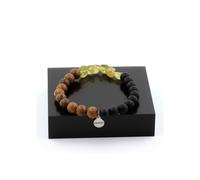 Bracciale - A Bijoux - Apatite Gialla - Perle Onice Nero - Legno - 19-20 cm