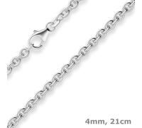 Bracciale A Catena Ancorata Rotonda In Argento 925 21cm