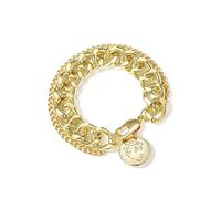 Bracciale a catena con placca circolare da donna, stile semplice e alla moda