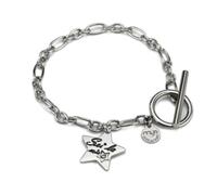 Bracciale a catena MY/BR46 irregolare con stella scritta con zircone 'Sei la mia