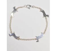 Bracciale a catena rolò in argento, con sagome di cane razza Bassotto Luce