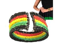 Bracciale A Cuffia Breaded Band Cool Runnings Jah Reggae Rasta Colori Giamaica