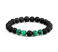 Bracciale a Distanza con Perline Braccialetti con ciondoli in Pietra lavica Naturale Bianca Nera Classica per Uomo Donna Best Friend Jewelry Gift Pulseira