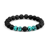 Bracciale a Distanza con Perline Braccialetti con ciondoli in Pietra lavica Naturale Bianca Nera Classica per Uomo Donna Best Friend Jewelry Gift Pulseira