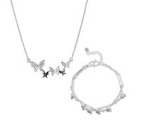 Bracciale A Farfalla 1 Pezzo E Collana A Farfalla 1 Pezzo, Braccialetto Regolabile, Collana Elegante, Braccialetto Semplice, Accessori Di Abbigliamento, Gioielli Da Donna, Gioielli A Farfalla