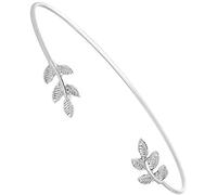 Bracciale a foglia aperto Bracciale semplice regolabile Bracciale elegante, argentoUtile