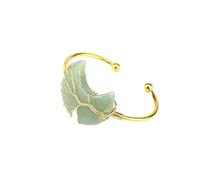 Bracciale a forma di luna in pietra naturale fatto a mano con motivo albero della fortuna - Stile unico e avvolgente(GreenEastMausoleum)