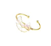 Bracciale a forma di luna in pietra naturale fatto a mano con motivo albero della fortuna - Stile unico e avvolgente(Opal)