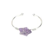 Bracciale a forma di stella a cinque punte in cristallo naturale di pietra di tigre fatto a mano for energia positiva e protezione(Amethyst)