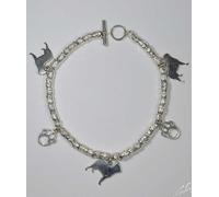 Bracciale a intercalari in argento, con sagome pendenti di orme traforate Luce