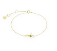 Bracciale A Maglia A Nido D'Api Ispirato In Oro Giallo 9 Carati Con Zaffiro