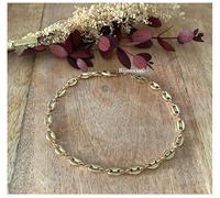 Bracciale A Maglia Chicco Di Caffè 21,5Cm X 5Mm Placcato Oro Gioiello Unisex