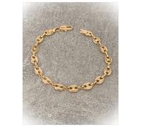 Bracciale A Maglia Chicco Di Caffè 21Cm X 6,5 Mm Placcato Oro Gioiello Unisex