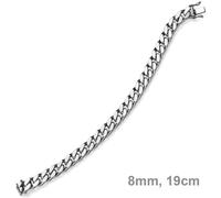 Bracciale A Maglia Larga 8Mm In Oro 585 E Oro Bianco 19Cm Per Uomo