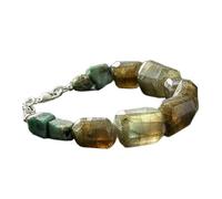 Bracciale a maglie con pietre preziose naturali di smeraldo e labradorite 10x8-20x18mm, taglio sfaccettato a buratto, colori arcobaleno, lunghezza 7,5 pollici, impilabile, fatto a mano |LK_SLNK_00113
