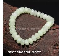 Bracciale A+ Quarzo Calcedonio Verde Liscio 8-9MM Chakra Elasticizzato Regola...