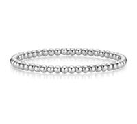 Bracciale A Sfera Elastico In Oro 585 E Oro Bianco Stretch 4Mm