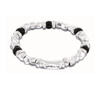 Bracciale a sfere con perline in argento e cristallo di Murano nero